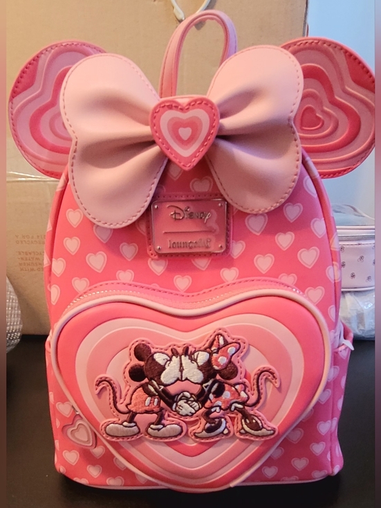 Loungefly Handbags - Loungefly Mickey and Minnie Valentine's hearts mini backpack